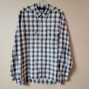 QUICKSILVER Salt Water Denim Long Sleeve Plaid button down Flannel Large